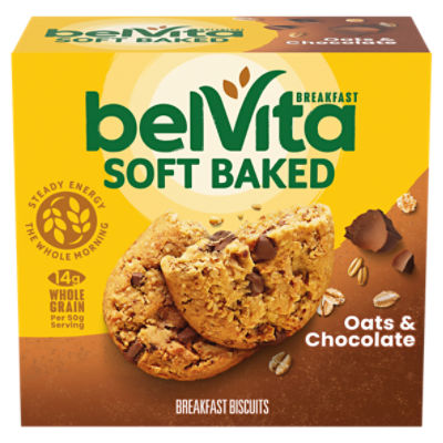 belVita Soft Baked Oats & Chocolate Breakfast Biscuits, 5 Packs (1 Biscuit Per Pack), 8.8 Ounce