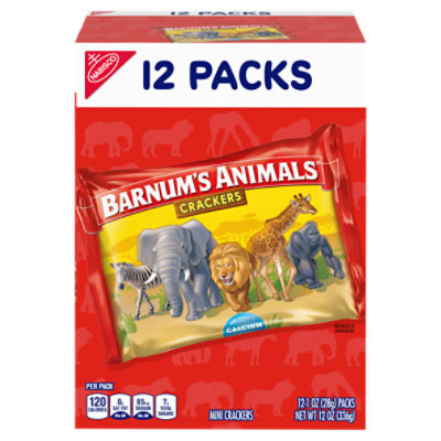 Barnum's Original Animal Crackers, 12 Snack Packs, 12 Ounce