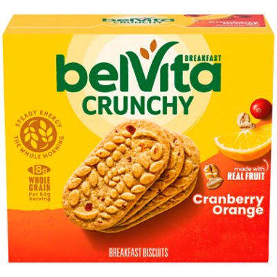 Belvita Crunchy Cranberry Orange Breakfast Biscuits, 1.76 oz, 5 count