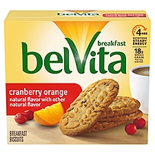 Belvita Crunchy Cranberry Orange Breakfast Biscuits, 1.76 oz, 5 count, 8.8 Ounce