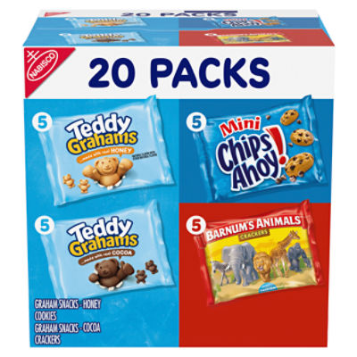 Nabisco Fun Shapes Variety Pack, Barnum's Animal Crackers, Teddy Grahams & CHIPS AHOY!, Snack Packs