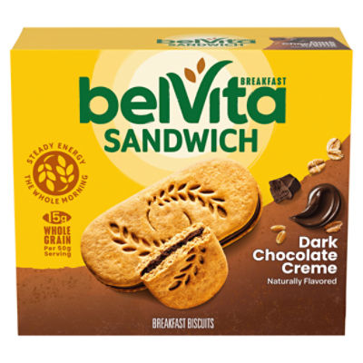 belVita Breakfast Sandwich Dark Chocolate Creme Breakfast Biscuits, 8.8 Ounce
