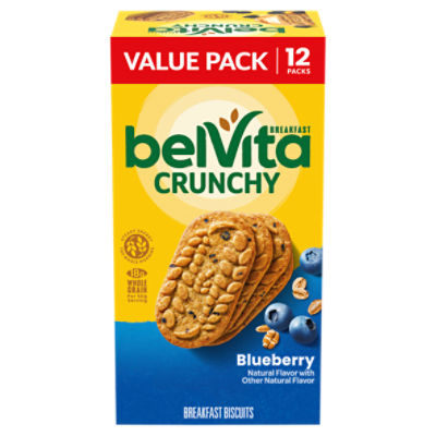 belVita Blueberry Breakfast Biscuits, Value Pack, 12 Packs (4 Biscuits Per Pack), 1.32 Pound