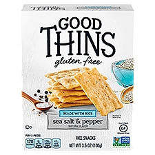 Good Thins Sea Salt & Pepper Rice Snacks Gluten Free, Crackers, 3.5 Ounce
