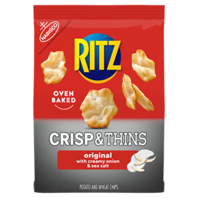 Nabisco Ritz Crisp & Thins Original with Creamy Onion & Sea Salt Potato and Wheat Chips, 7.1 oz