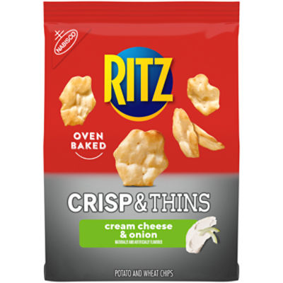 RITZ Crisp and Thins Cream Cheese and Onion Chips, 7.1 oz