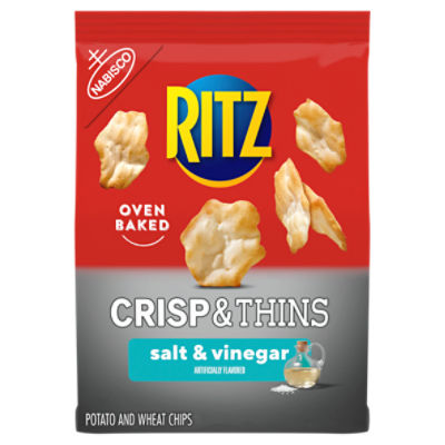 RITZ Crisp and Thins Salt and Vinegar Chips, 7.1 oz