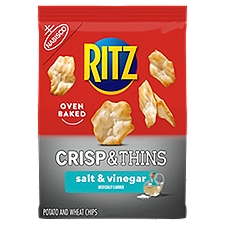 RITZ Crisp and Thins Salt and Vinegar Chips, 7.1 oz, 7.1 Ounce