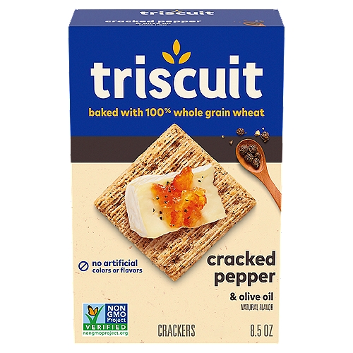 Triscuit Cracked Pepper & Olive Oil Whole Grain Wheat Crackers, 8.5 oz