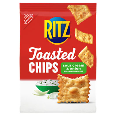 RITZ Toasted Chips Sour Cream and Onion Crackers, 8.1 oz