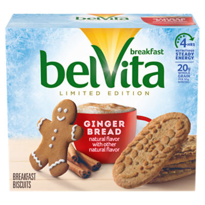 belVita Gingerbread Breakfast Biscuits, 5 Packs (4 Biscuits Per Pack)