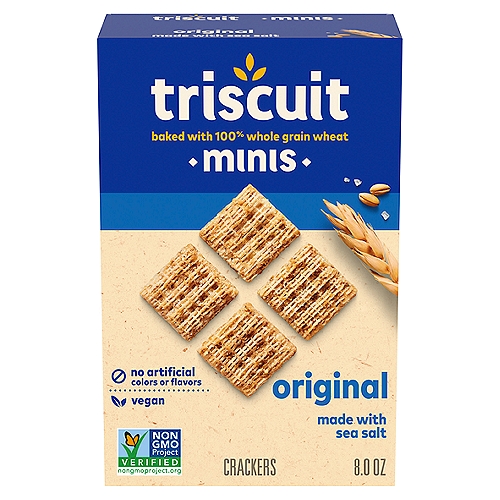 Triscuit Minis Original Whole Grain Vegan Crackers, 8 oz