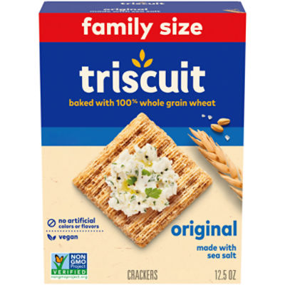 Triscuit Original Whole Grain Vegan Crackers, Family Size, 12.5 oz