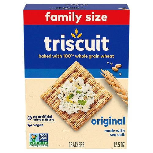 Triscuit Original Whole Grain Vegan Crackers, Family Size, 12.5 oz