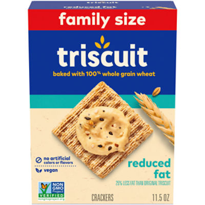 Triscuit Reduced Fat Whole Grain Vegan Crackers, Family Size, 11.5 oz