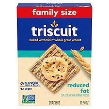 Triscuit Reduced Fat Whole Grain Vegan Crackers, Family Size, 11.5 oz
