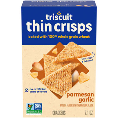 Triscuit Thin Crisps Parmesan Garlic Whole Grain Wheat Crackers, 7.1 oz