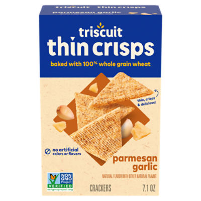 Triscuit Thin Crisps Parmesan Garlic Whole Grain Wheat Crackers, 7.1 oz