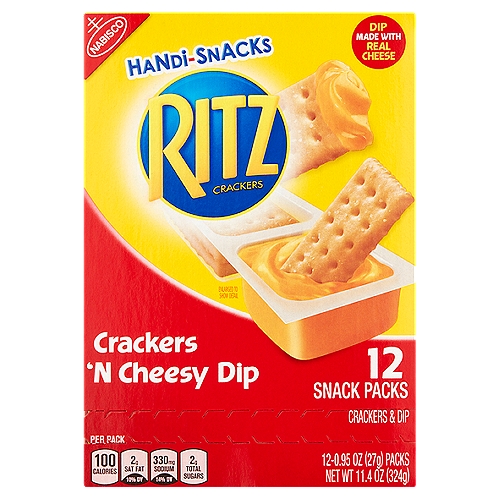Nabisco Ritz Handi-Snacks Crackers 'N Cheesy Dip, 0.95 oz, 12 count