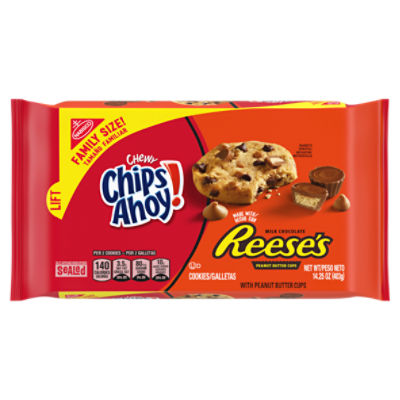 Nabisco Chips Ahoy! Chewy Cookies with Reese's Peanut Butter Cups Family Size!, 14.25 oz