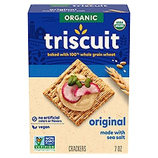 Triscuit Organic Original Whole Grain Wheat Crackers, Organic Crackers, Vegan Crackers, 7 oz
