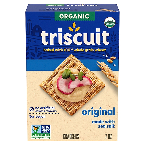 Triscuit Organic Original Whole Grain Vegan Crackers, 7 oz