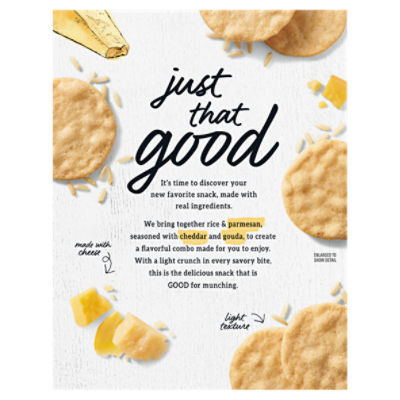 Good Thins Rice & Cheese Snacks, Gluten Free, Parmesan & Garlic 3.5 oz, Crackers
