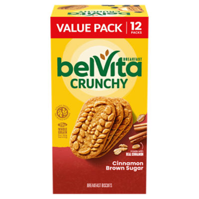 belVita Cinnamon Brown Sugar Breakfast Biscuits, Value Pack, 12 Packs