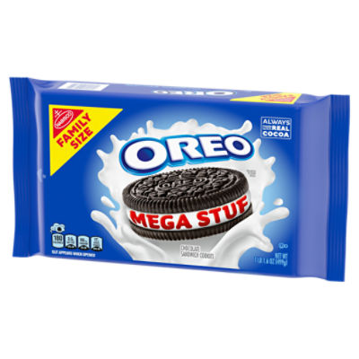 Nabisco Oreo Mega Stuf Chocolate Sandwich Cookies Family Size, 1 lb 1.6 oz