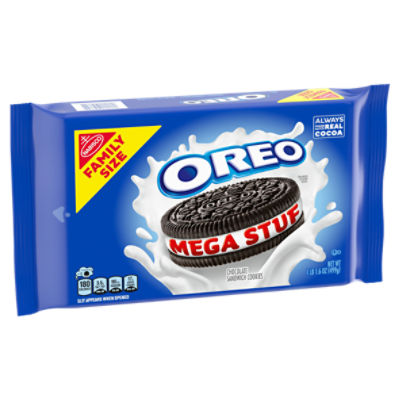 Nabisco Oreo Mega Stuf Chocolate Sandwich Cookies Family Size, 1 lb 1.6 oz