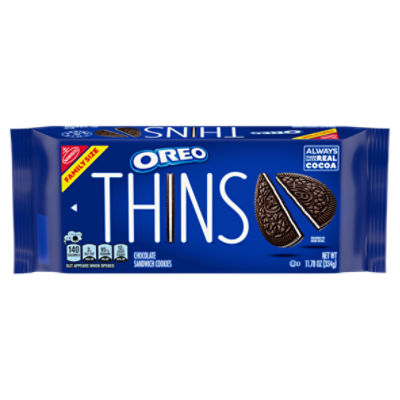 OREO Thins Chocolate Sandwich Cookies, Family Size, 11.78 oz