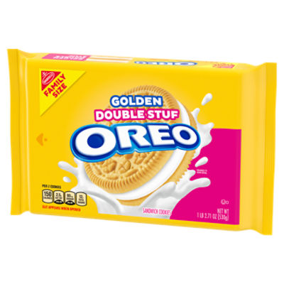 Nabisco Oreo Golden Double Stuf Sandwich Cookies Family Size, 1 lb 2.71 oz