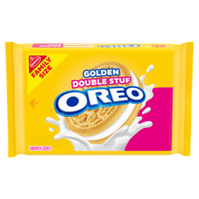 OREO Double Stuf Golden Sandwich Cookies, Family Size, 18.71 oz