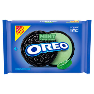 OREO Mint Creme Chocolate Sandwich Cookies, Family Size, 18.71 oz, 18.71 Ounce