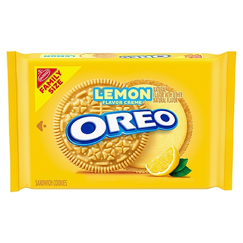 OREO Lemon Creme Sandwich Cookies Family Size