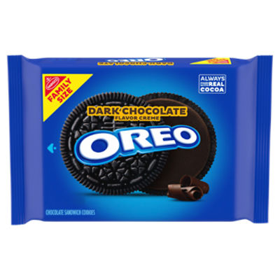 OREO Dark Chocolate Creme Chocolate Sandwich Cookies, Family Size, 17 oz