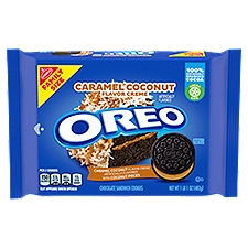 Oreo Caramel Coconut Flavored Creme, Chocolate Sandwich Cookies, 17 Ounce