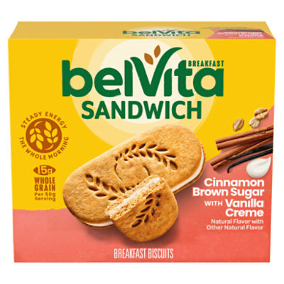 belVita Breakfast Sandwich Cinnamon Brown Sugar with Vanilla Creme Breakfast Biscuits, 5 Packs (2 Sandwiches Per Pack), 8.8 Ounce