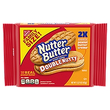 Nutter Butter Double Nutty Peanut Butter, Sandwich Cookies, 15.27 Ounce