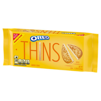OREO Thins Golden Sandwich Cookies, Family Size, 11.78 oz