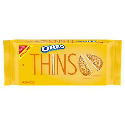 OREO Thins Golden Sandwich Cookies, Family Size, 11.78 oz