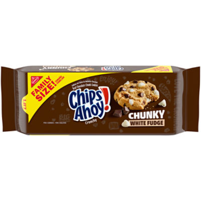 CHIPS AHOY! Chunky White Fudge Chocolate Chunk Cookies, Family Size, 18 oz