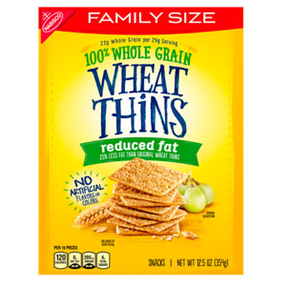 Nabisco Wheat Thins Reduced Fat Snacks Family Size, 12.5 oz