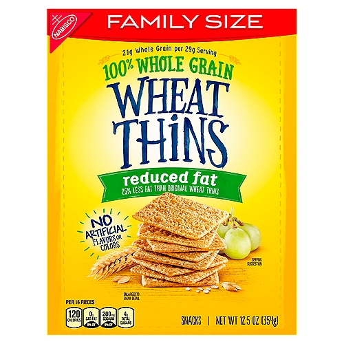 Nabisco Wheat Thins Reduced Fat Snacks Family Size, 12.5 oz