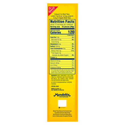 Nabisco Wheat Thins Reduced Fat Snacks Family Size, 12.5 oz