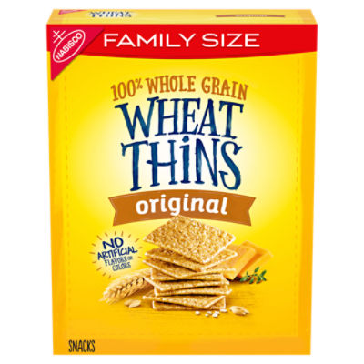 Wheat Thins Original Whole Grain Wheat Crackers, Family Size, 14 oz