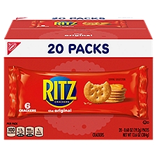 RITZ Original Crackers, 20 Snack Packs (6 Crackers Per Pack), 13.6 Ounce