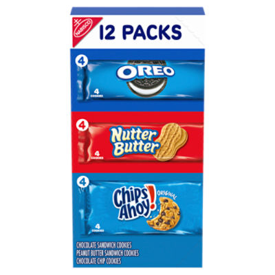 Nabisco Oreo/Nutter Butter/Chips Ahoy! Cookies, 12 count, 1 lb 4.16 oz