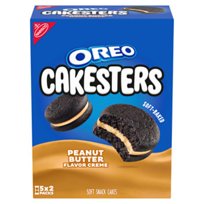 OREO Peanut Butter Creme Cakesters Soft Snack Cakes, 5 - 2.02 oz Snack Packs