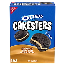 OREO Peanut Butter Creme Cakesters Soft Snack Cakes, 5 - 2.02 oz Snack Packs, 10.1 Ounce